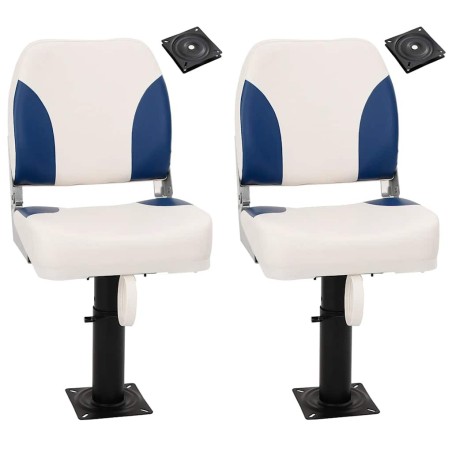 Sièges bateau lot de 2 piédestal hauteur réglable pivotant 360° 