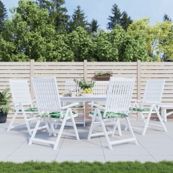 Coussins de chaise lot de 6 motif de feuilles 50x50x3 cm tissu 