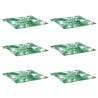 Coussins de chaise lot de 6 motif de feuilles 50x50x3 cm tissu 