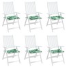 Coussins de chaise lot de 6 motif de feuilles 50x50x3 cm tissu 