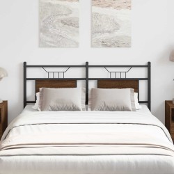 Tête de lit chêne marron 140 cm bois d'ingénierie et acier 