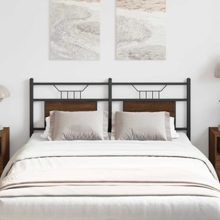 Tête de lit chêne marron 140 cm bois d'ingénierie et acier 