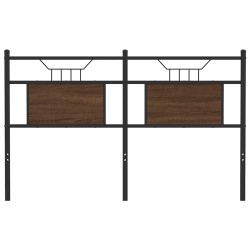 Tête de lit chêne marron 140 cm bois d'ingénierie et acier 