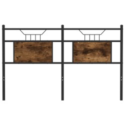 Tête de lit chêne fumé 140 cm bois d'ingénierie et acier 