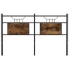 Tête de lit chêne fumé 140 cm bois d'ingénierie et acier 