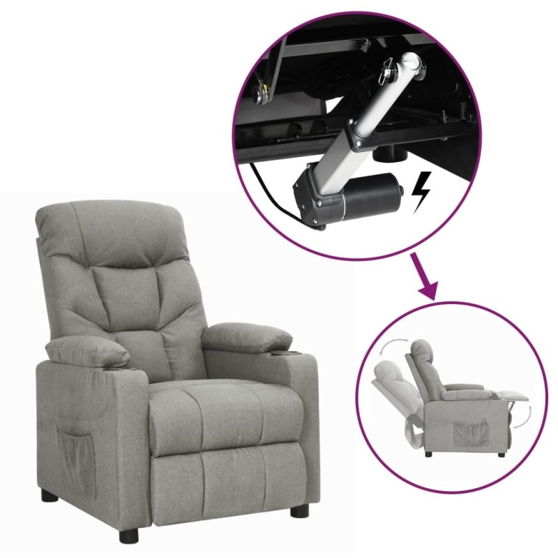 Fauteuil Gris clair Tissu 