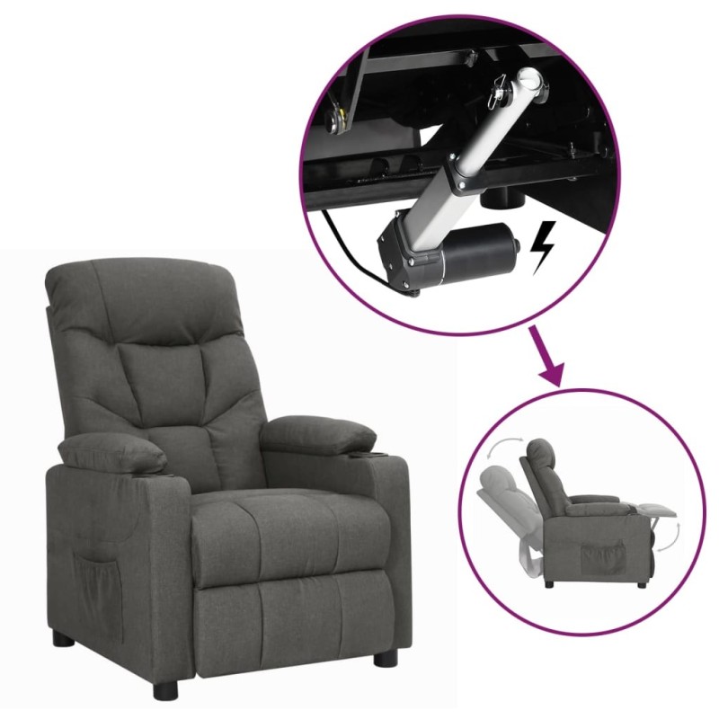 Fauteuil Gris foncé Tissu 