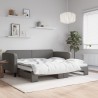 Lit de jour avec gigogne sans matelas gris foncé 100x200 cm 