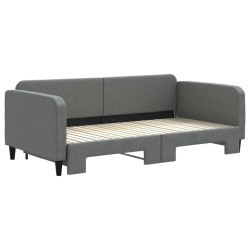 Lit de jour avec gigogne sans matelas gris foncé 100x200 cm 