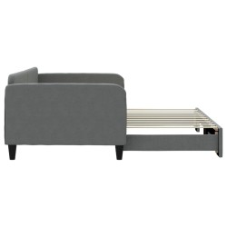 Lit de jour avec gigogne sans matelas gris foncé 100x200 cm 
