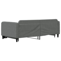 Lit de jour avec gigogne sans matelas gris foncé 100x200 cm 