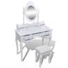 Coiffeuse avec miroir et tabouret 7 tiroirs Blanc   