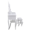 Coiffeuse avec miroir et tabouret 7 tiroirs Blanc   