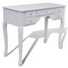 Coiffeuse avec miroir et tabouret 7 tiroirs Blanc   