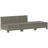 Salon de jardin 3 pcs avec coussins Gris Résine tressée 