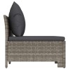 Salon de jardin 3 pcs avec coussins Gris Résine tressée 