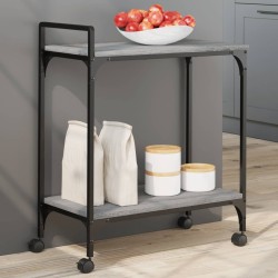 Chariot de cuisine sonoma gris 60,5x31x72,5cm bois d'ingénierie 
