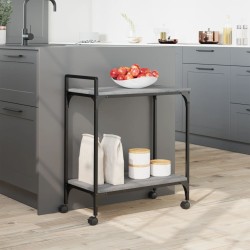Chariot de cuisine sonoma gris 60,5x31x72,5cm bois d'ingénierie 