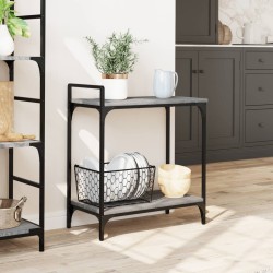 Chariot de cuisine sonoma gris 60,5x31x72,5cm bois d'ingénierie 