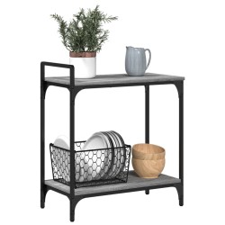 Chariot de cuisine sonoma gris 60,5x31x72,5cm bois d'ingénierie 