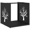 Portant de bois chauffage noir 40x40x40 cm 