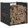 Portant de bois chauffage noir 40x40x40 cm 