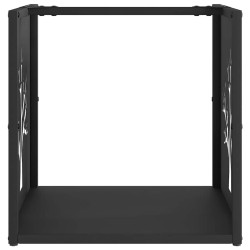 Portant de bois chauffage noir 40x40x40 cm 