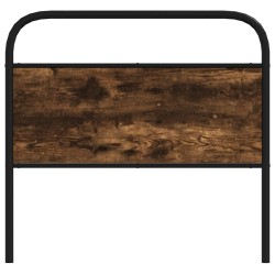 Tête de lit chêne fumé 100 cm acier et bois d'ingénierie 