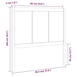 Tête de lit Marron miel 95,5x4x100 cm Bois massif de pin 