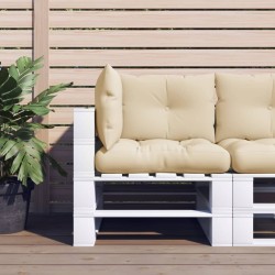 Coussins de palette lot de 3 beige tissu 