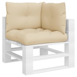 Coussins de palette lot de 3 beige tissu 