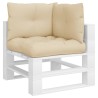 Coussins de palette lot de 3 beige tissu 