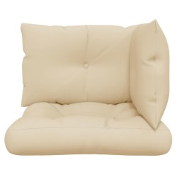 Coussins de palette lot de 3 beige tissu 