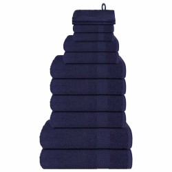 Ensemble de serviettes 12 pcs bleu marine 360 g/m² 100% coton 