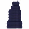 Ensemble de serviettes 12 pcs bleu marine 360 g/m² 100% coton 