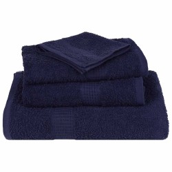 Ensemble de serviettes 12 pcs bleu marine 360 g/m² 100% coton 