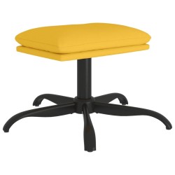 Repose-pied Jaune moutarde 60x60x36 cm Tissu 