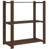 Support de rangement à 3 niveaux marron 80x38x90 cm bois de pin 