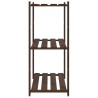 Support de rangement à 3 niveaux marron 80x38x90 cm bois de pin 