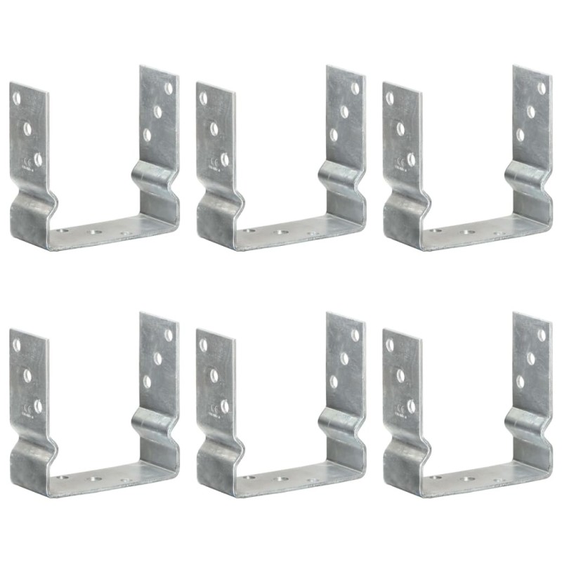 Piquets de clôture 6 pcs Argenté 14x6x15 cm Acier galvanisé 