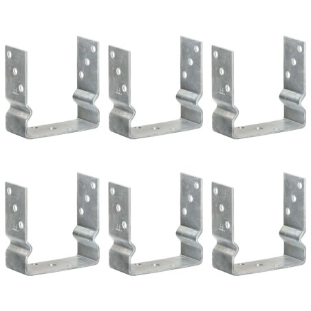 Piquets de clôture 6 pcs Argenté 14x6x15 cm Acier galvanisé 