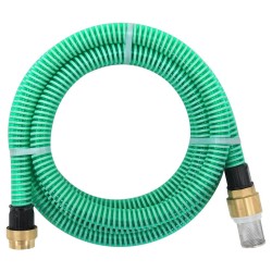 Tuyau d'aspiration avec raccords en laiton vert 1,1" 4 m PVC 