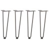 Pieds en épingle à cheveux pour table basse 4 pièces Acier naturel 42 cm Acier massif 