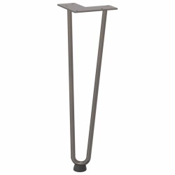 Pieds en épingle à cheveux pour table basse 4 pièces Acier naturel 42 cm Acier massif 