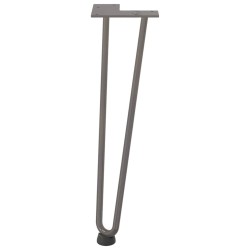 Pieds en épingle à cheveux pour table basse 4 pièces Acier naturel 42 cm Acier massif 
