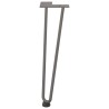 Pieds en épingle à cheveux pour table basse 4 pièces Acier naturel 42 cm Acier massif 