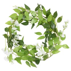 Guirlandes de fleurs de Noël 6 pcs blanc 200 cm 