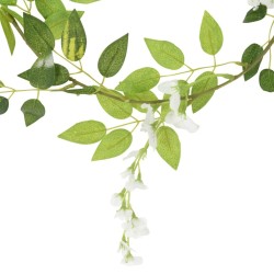 Guirlandes de fleurs de Noël 6 pcs blanc 200 cm 