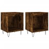 Tables de chevet 2 pcs chêne fumé 40x35x50 cm bois ingénierie 