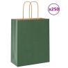 Sacs en papier Bags pcs avec poignées vert 18x8x22 cm 